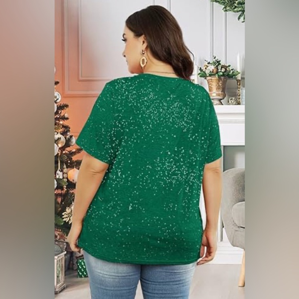 NWOT- Griswold’s Christmas tree farm 
Fun Green and White Splatter T-Shirt 4XL - Picture 3 of 8